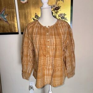Universal Thread Mustard Plaid Blouse